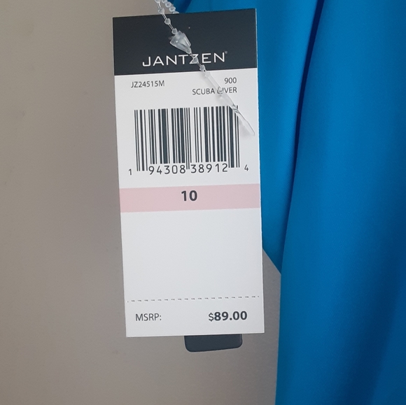 🆕️ Jantzen NWT Turquoise One Piece Swimsuit Size 10 - Picture 6 of 16